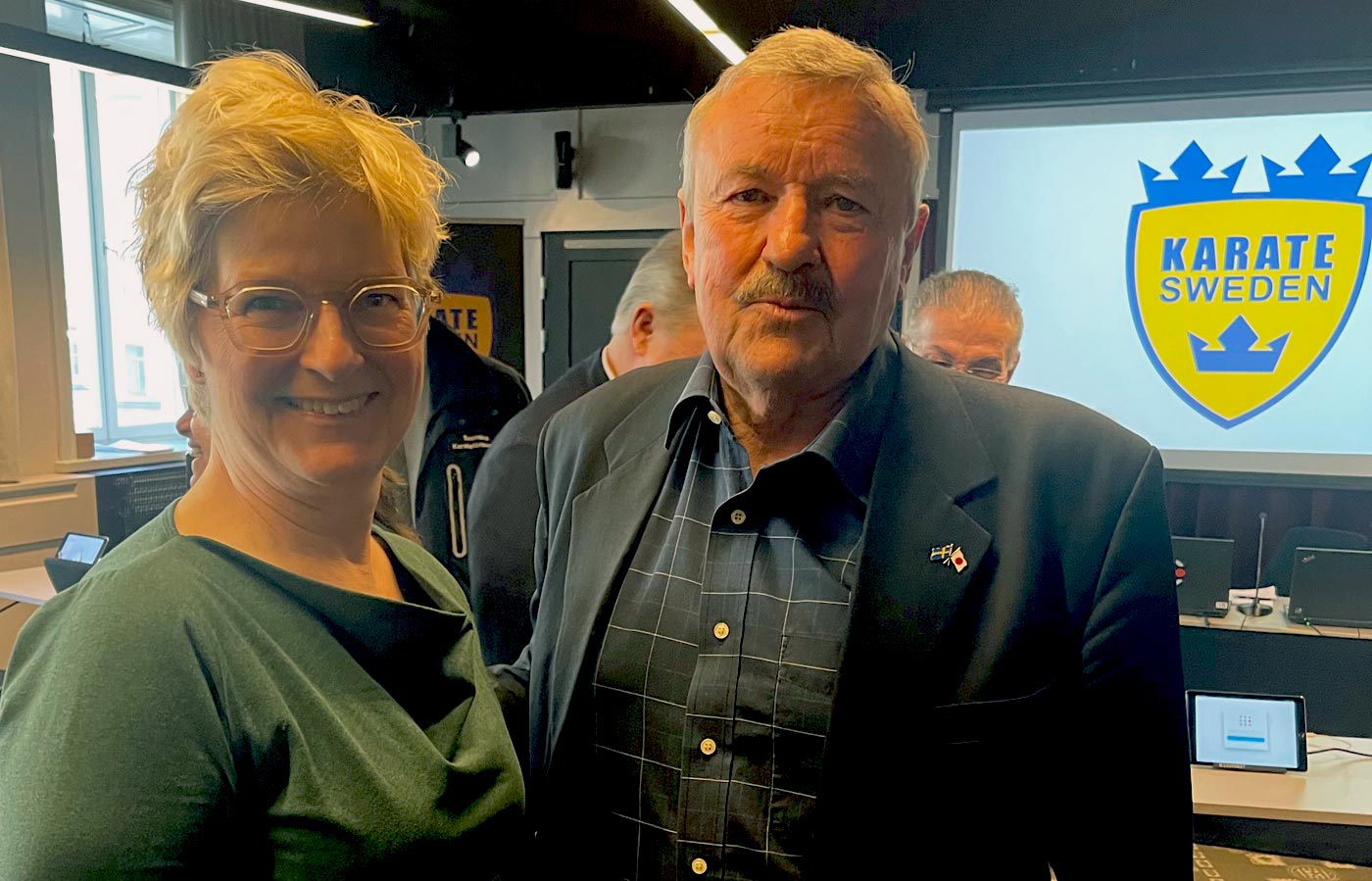 Anna Iwarsson och Leif Almö på Svenska Karateförbundets årsmöte 2022